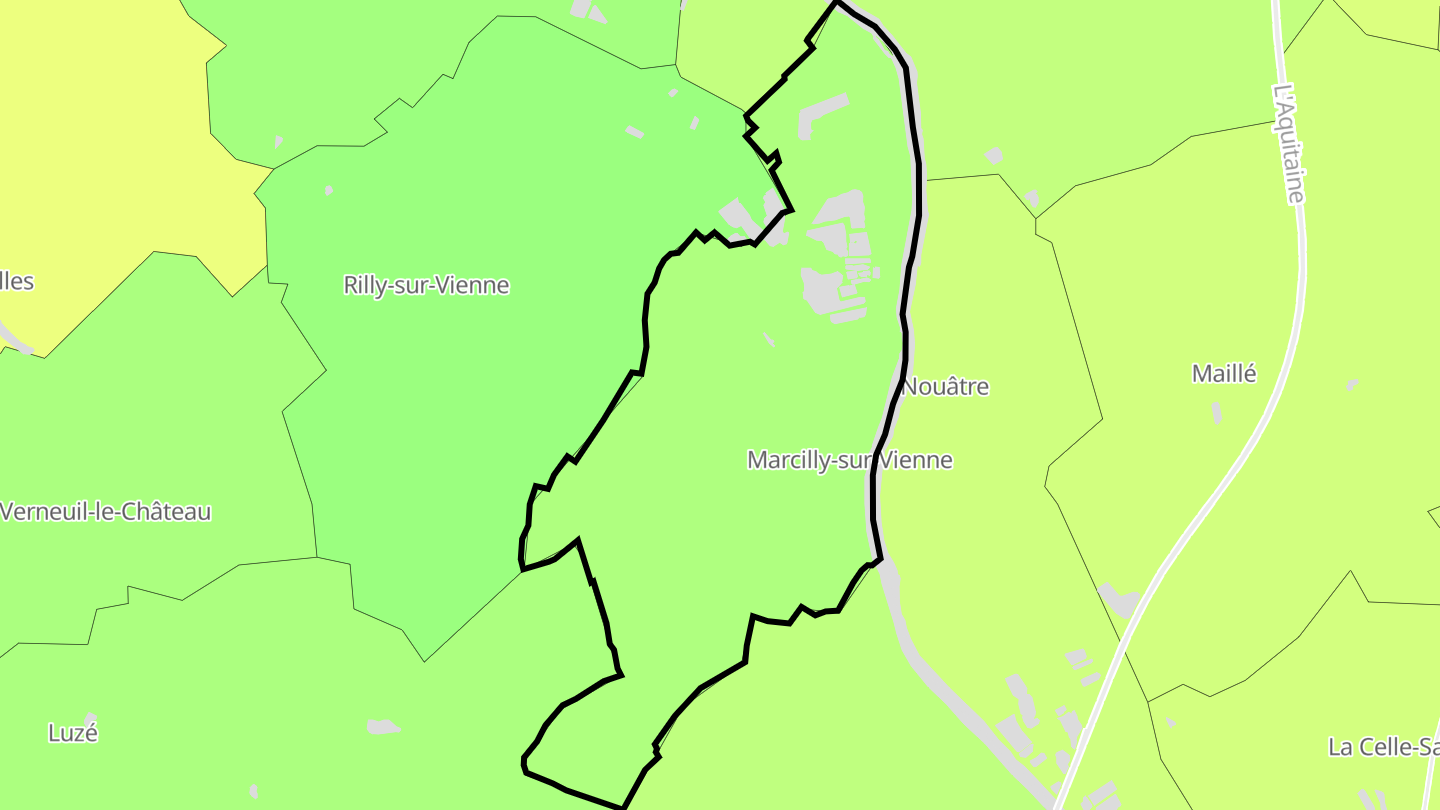 Carte des prix de l'immobilier Marcilly-sur-Vienne