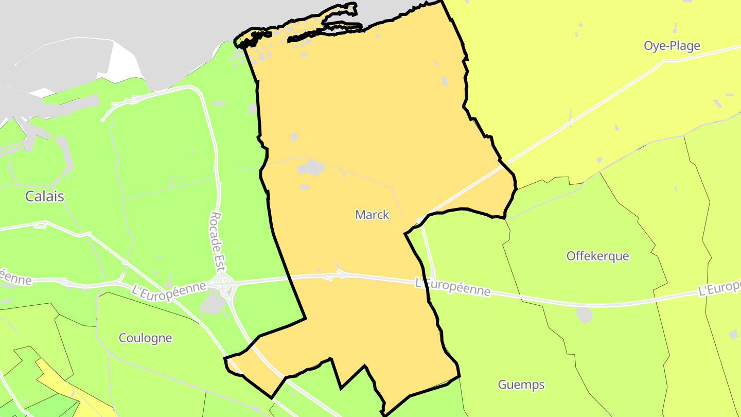 Carte des prix de l'immobilier Marck