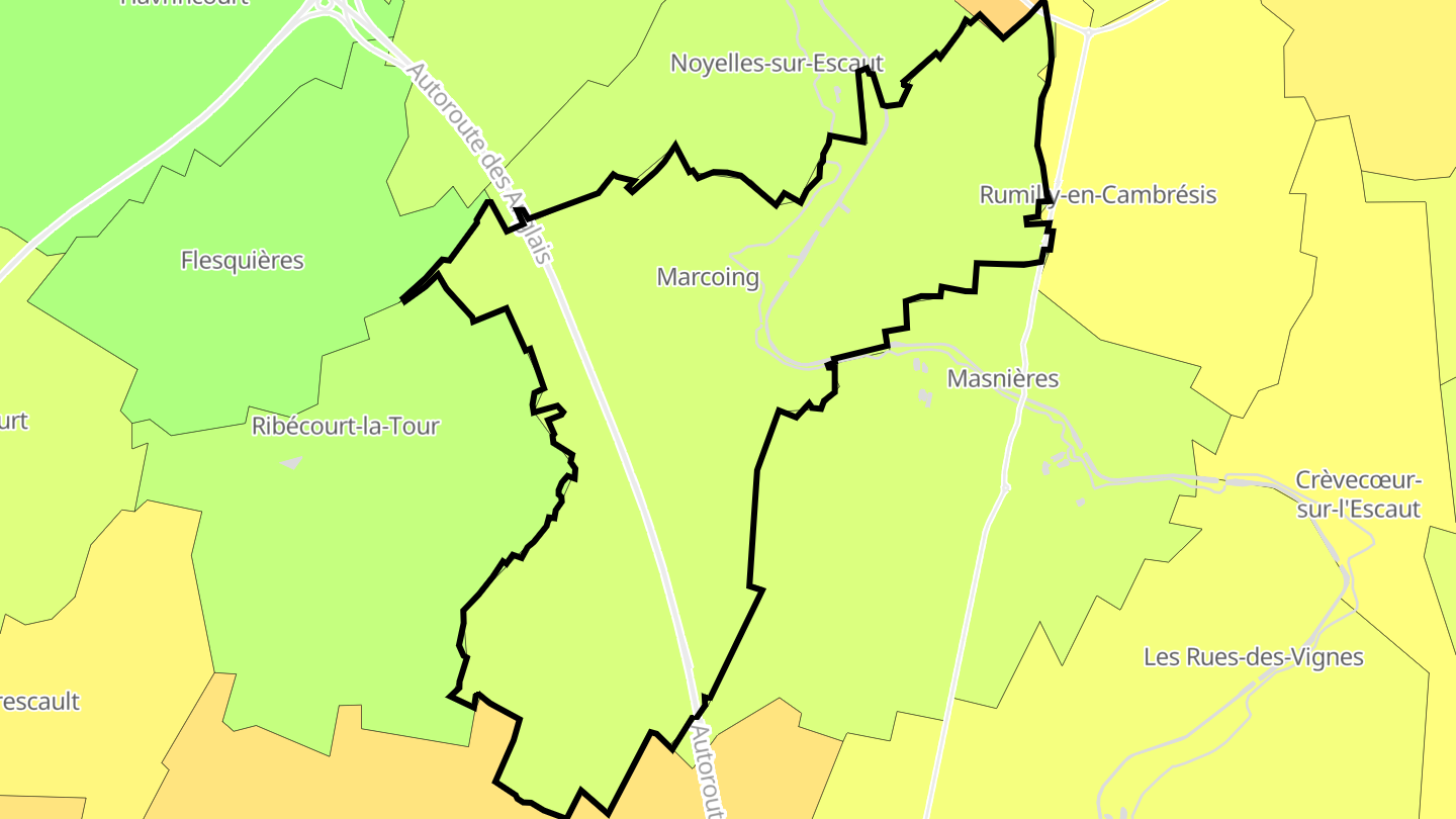 Carte des prix de l'immobilier Marcoing