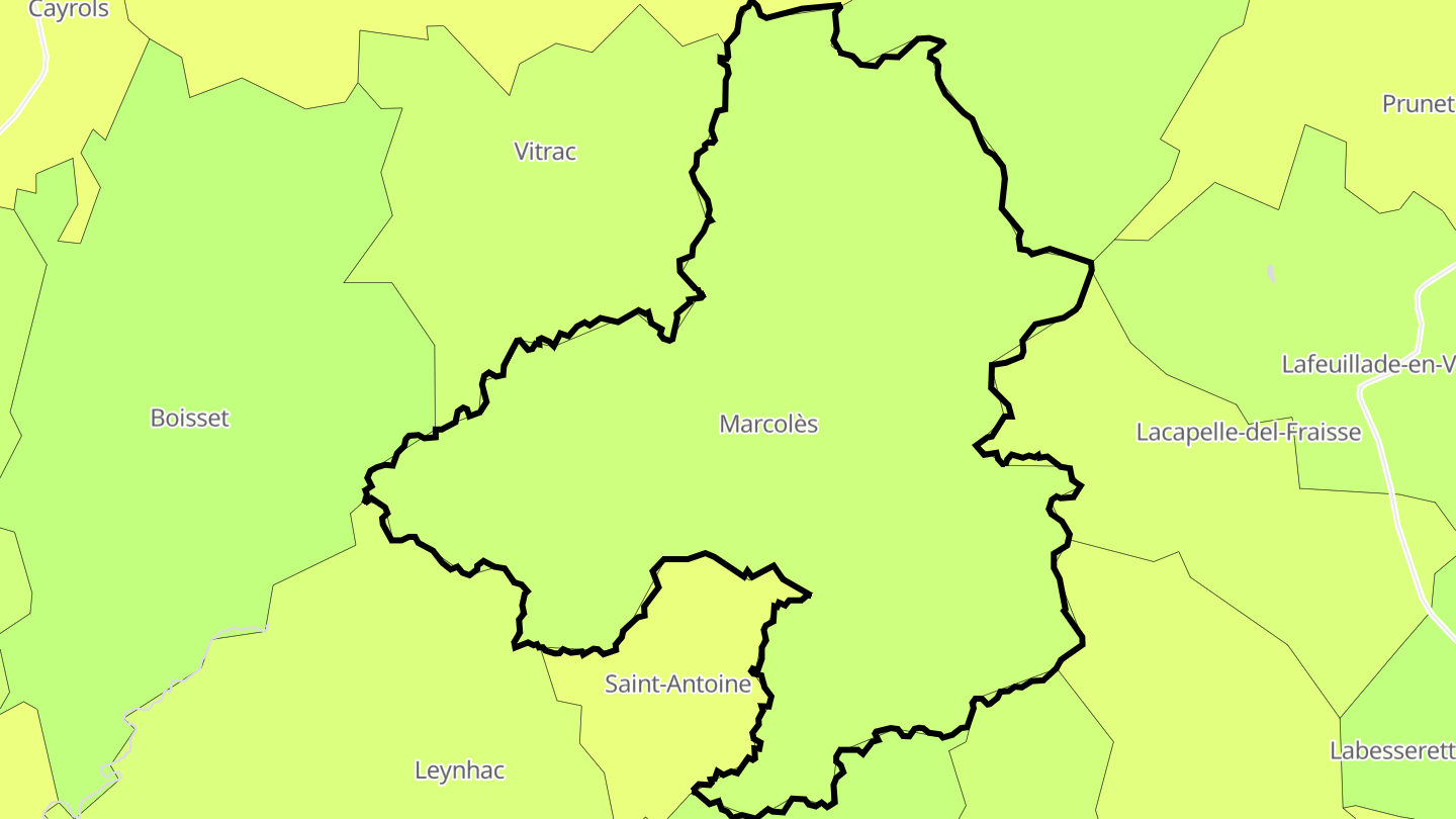 Carte des prix de l'immobilier Marcolès