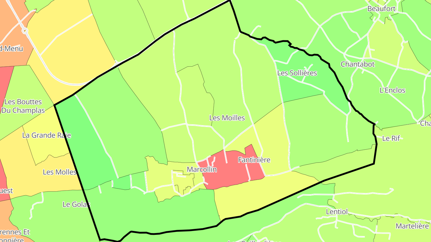 Carte des prix de l'immobilier Marcollin