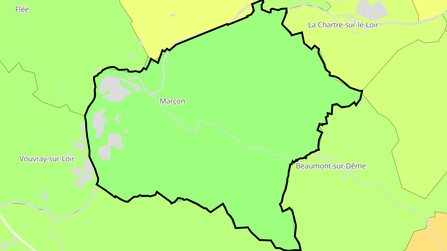 Carte des prix de l'immobilier Marçon