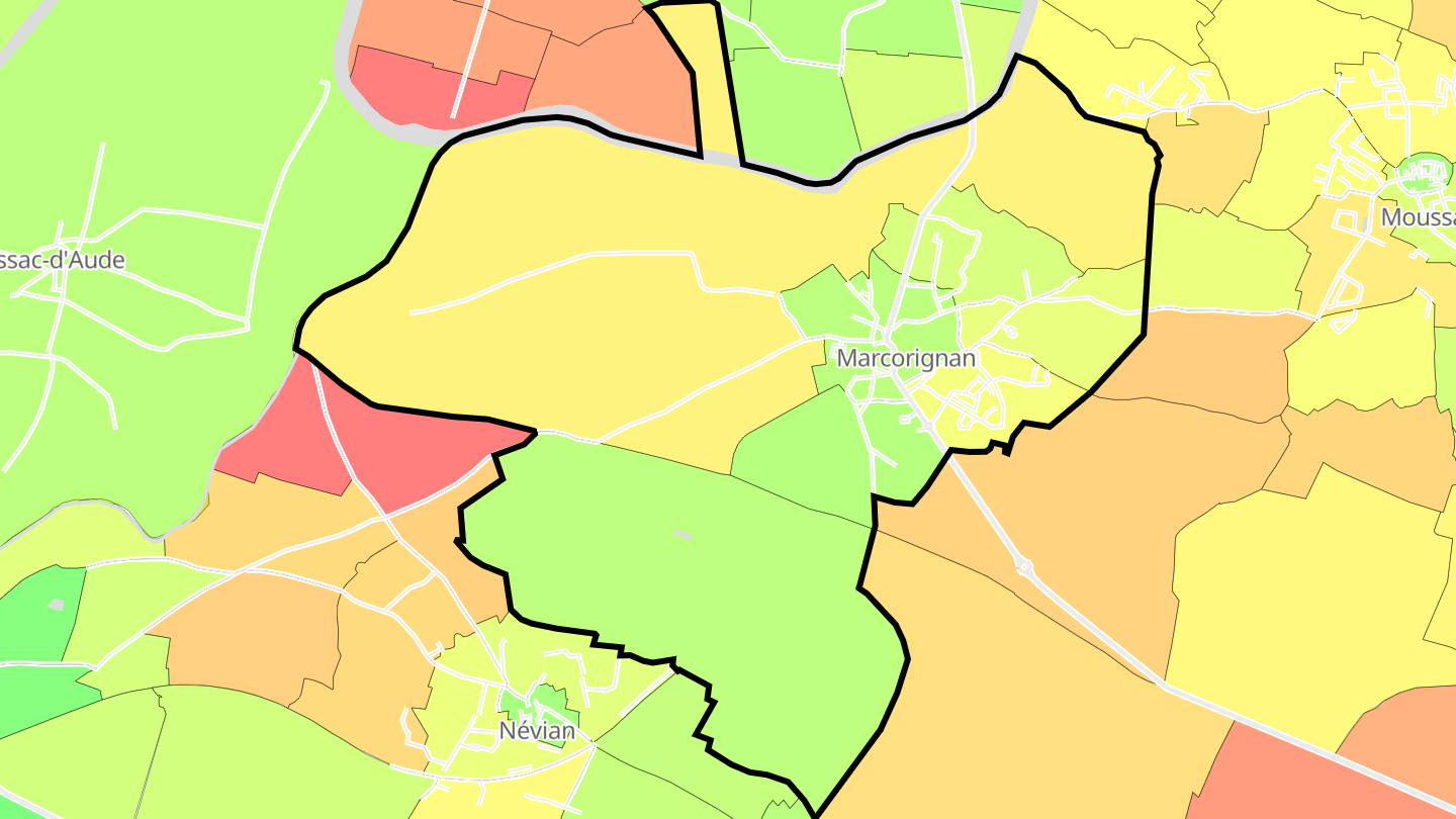Carte des prix de l'immobilier Marcorignan