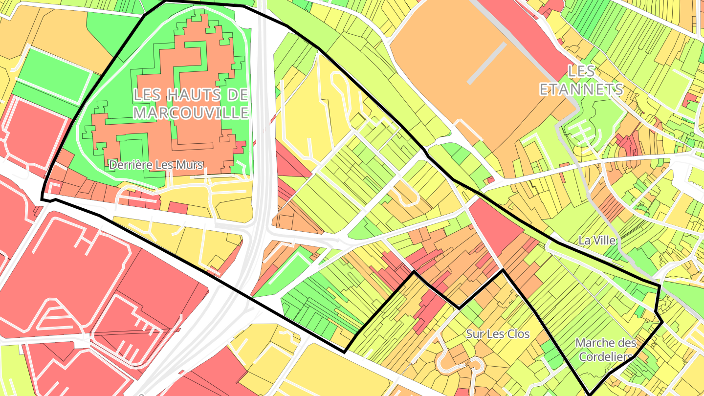 Carte des prix de l'immobilier Marcouville