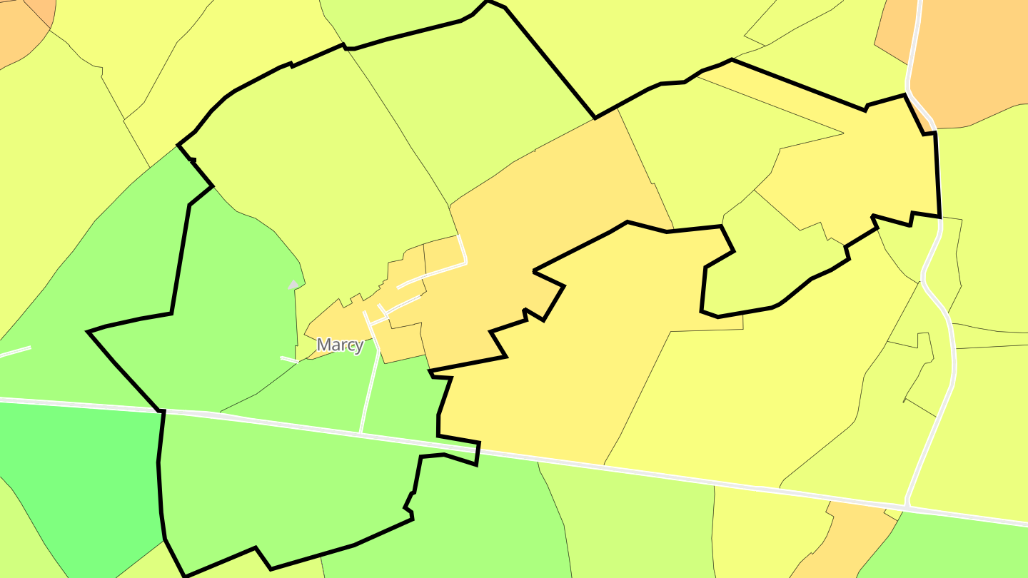 Carte des prix de l'immobilier Marcy