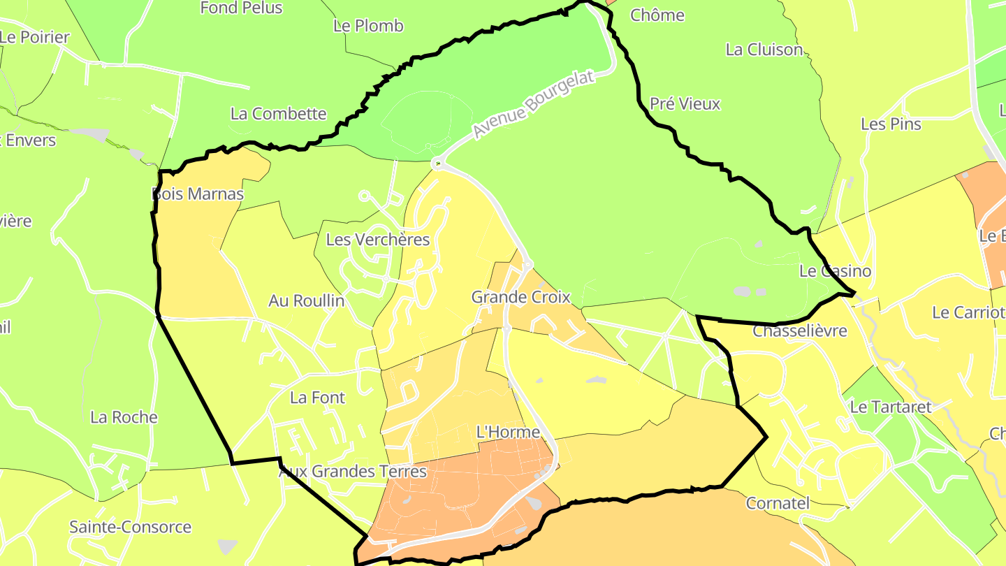Carte des prix de l'immobilier Marcy-l'Étoile