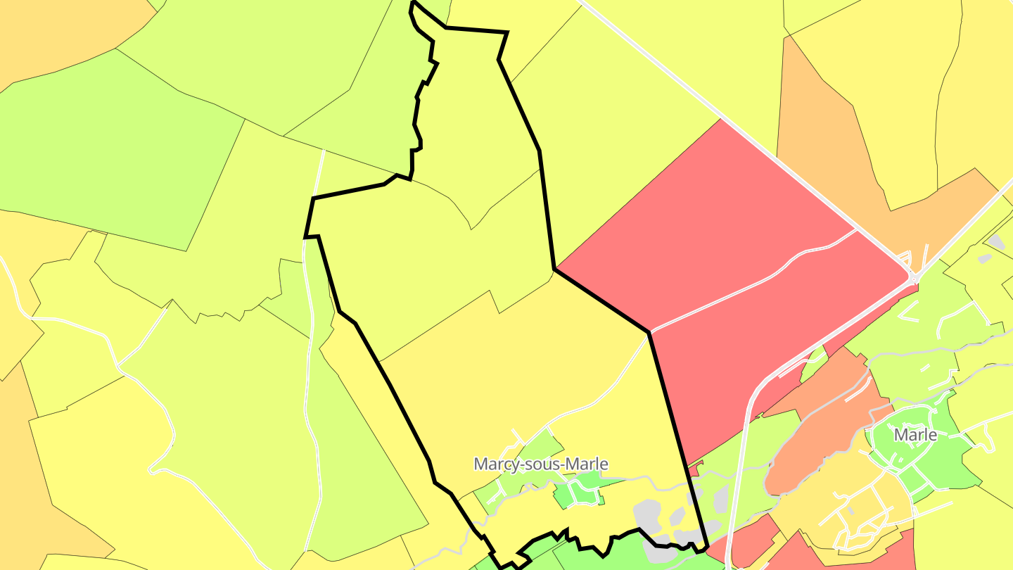 Carte des prix de l'immobilier Marcy-sous-Marle