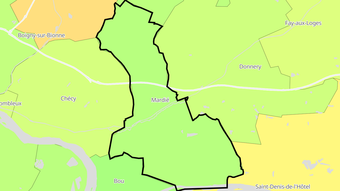 Carte des prix de l'immobilier Mardié