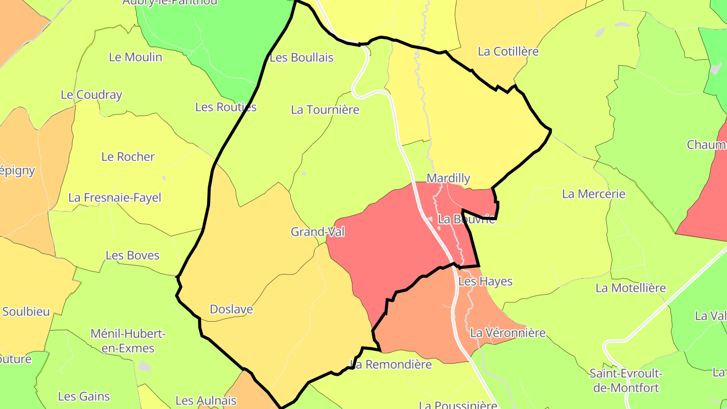 Carte des prix de l'immobilier Mardilly
