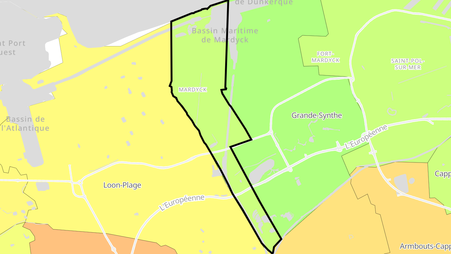 Carte des prix de l'immobilier Mardyck