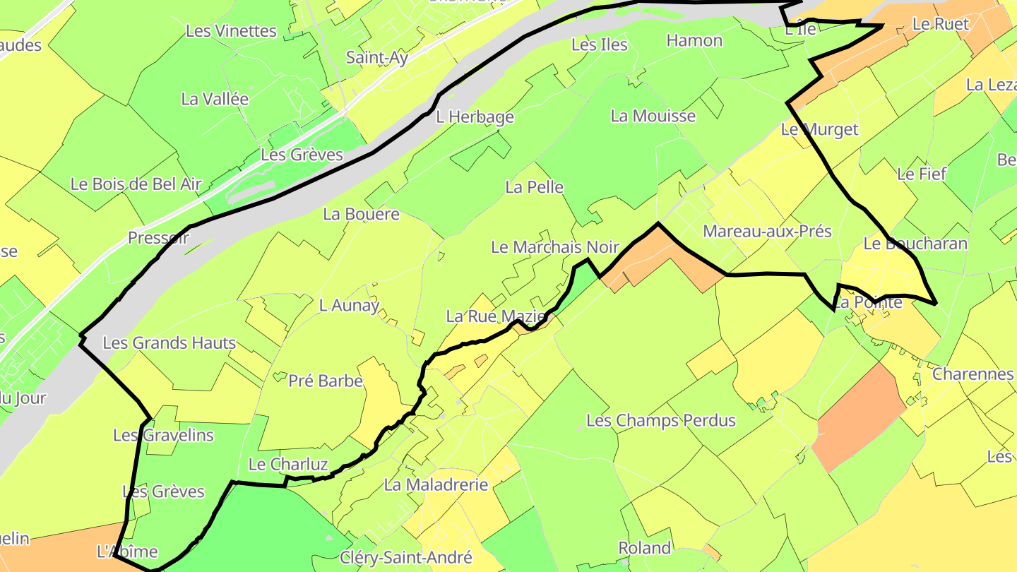 Carte des prix de l'immobilier Mareau-aux-Prés