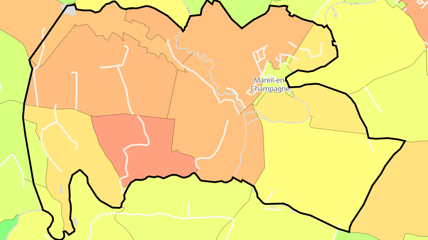 Carte des prix de l'immobilier Mareil-en-Champagne