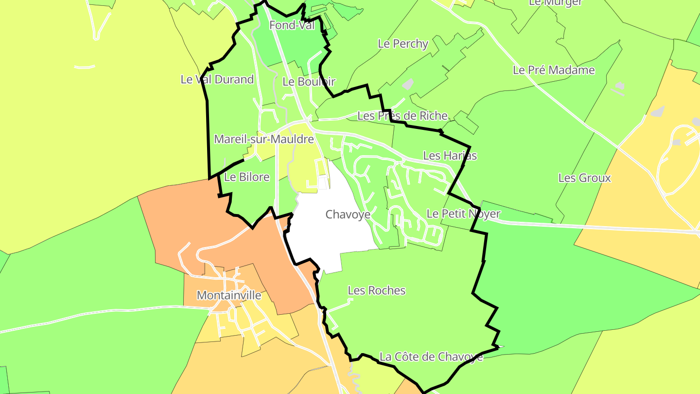 Carte des prix de l'immobilier Mareil-sur-Mauldre