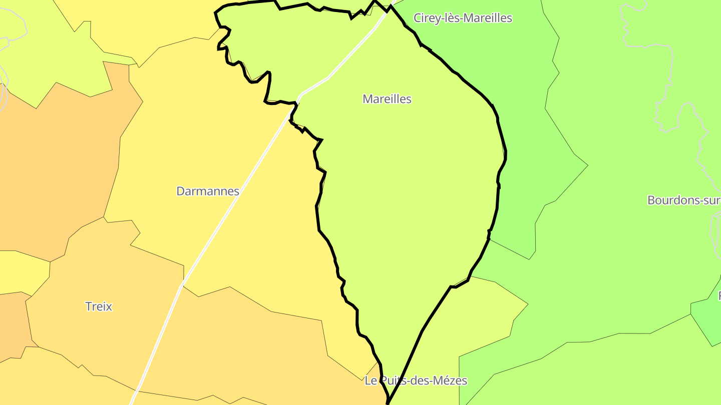 Carte des prix de l'immobilier Mareilles