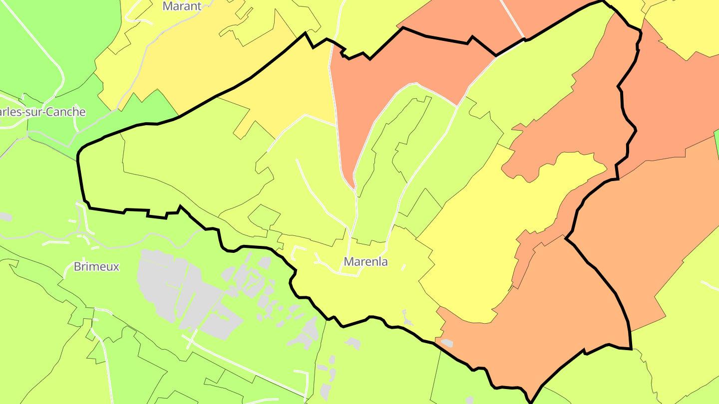 Carte des prix de l'immobilier Marenla