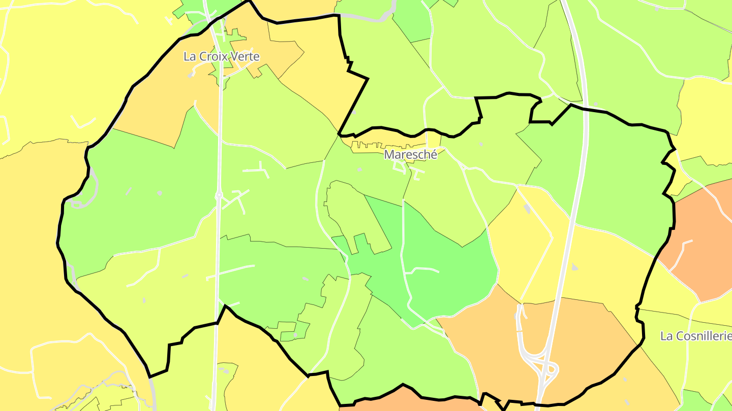 Carte des prix de l'immobilier Maresché