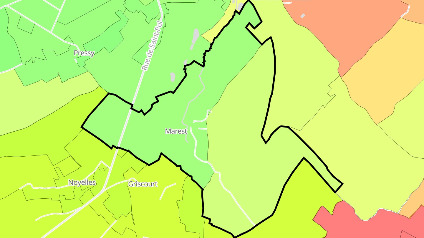 Carte des prix de l'immobilier Marest