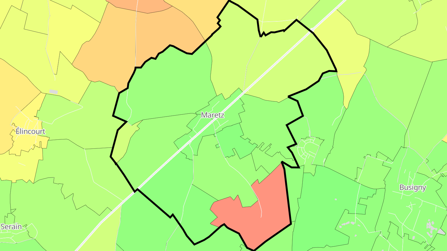 Carte des prix de l'immobilier Maretz