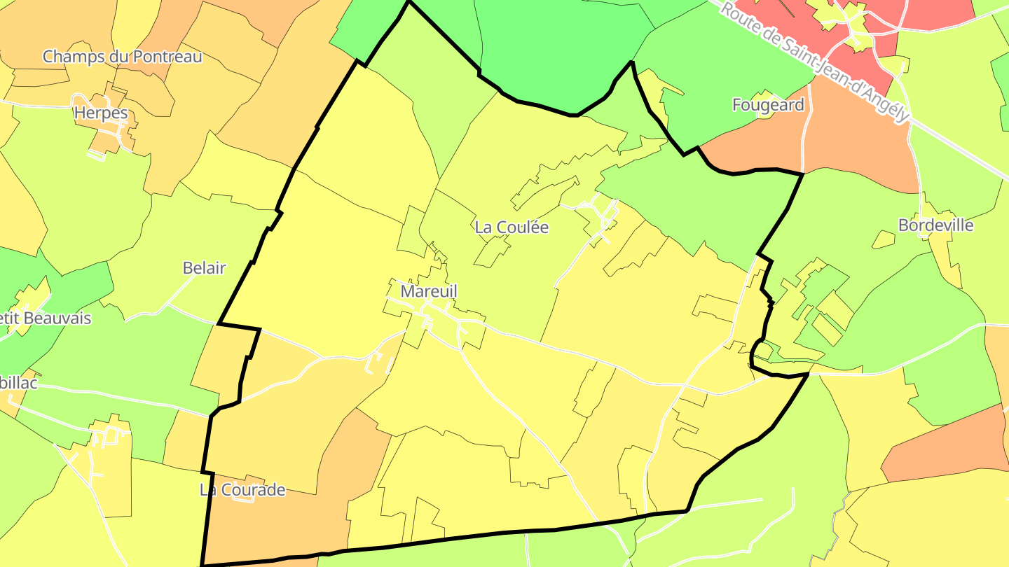 Carte des prix de l'immobilier Mareuil