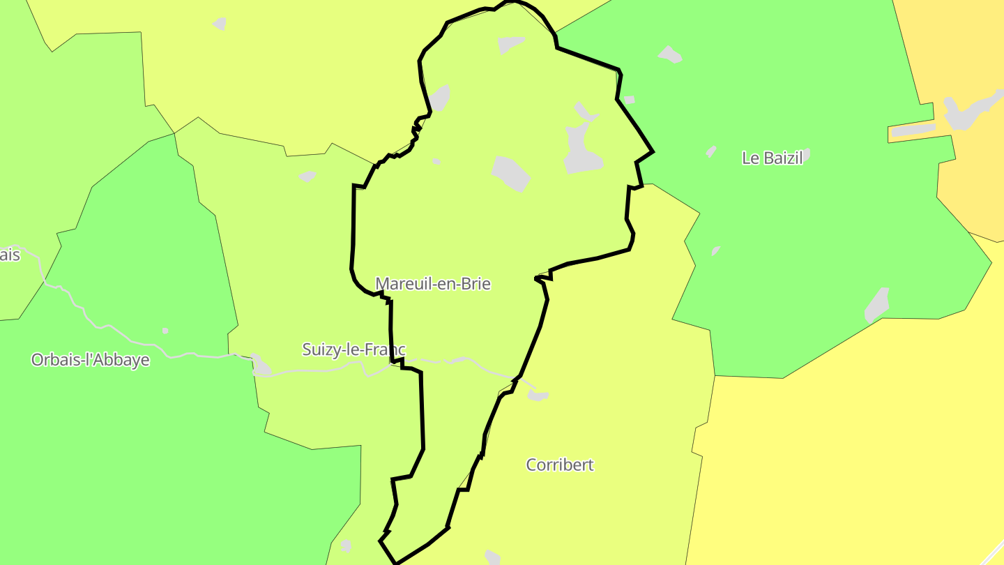 Carte des prix de l'immobilier Mareuil-en-Brie