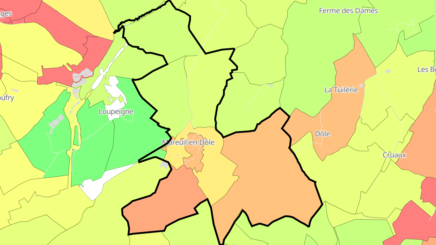 Carte des prix de l'immobilier Mareuil-en-Dôle