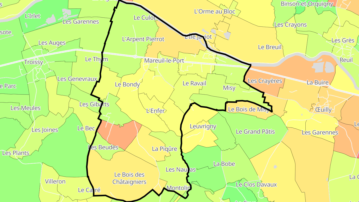 Carte des prix de l'immobilier Mareuil-le-Port