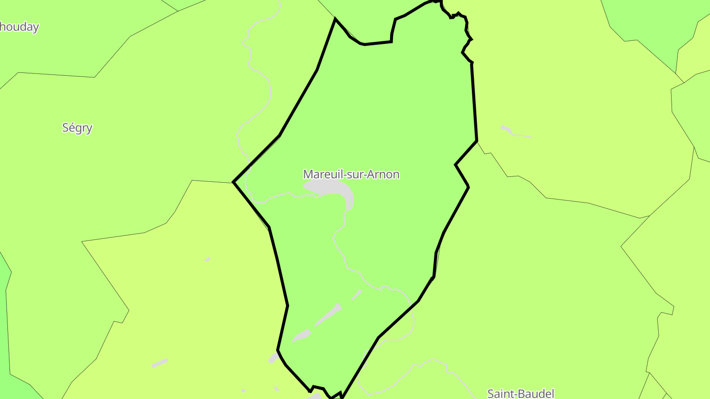 Carte des prix de l'immobilier Mareuil-sur-Arnon