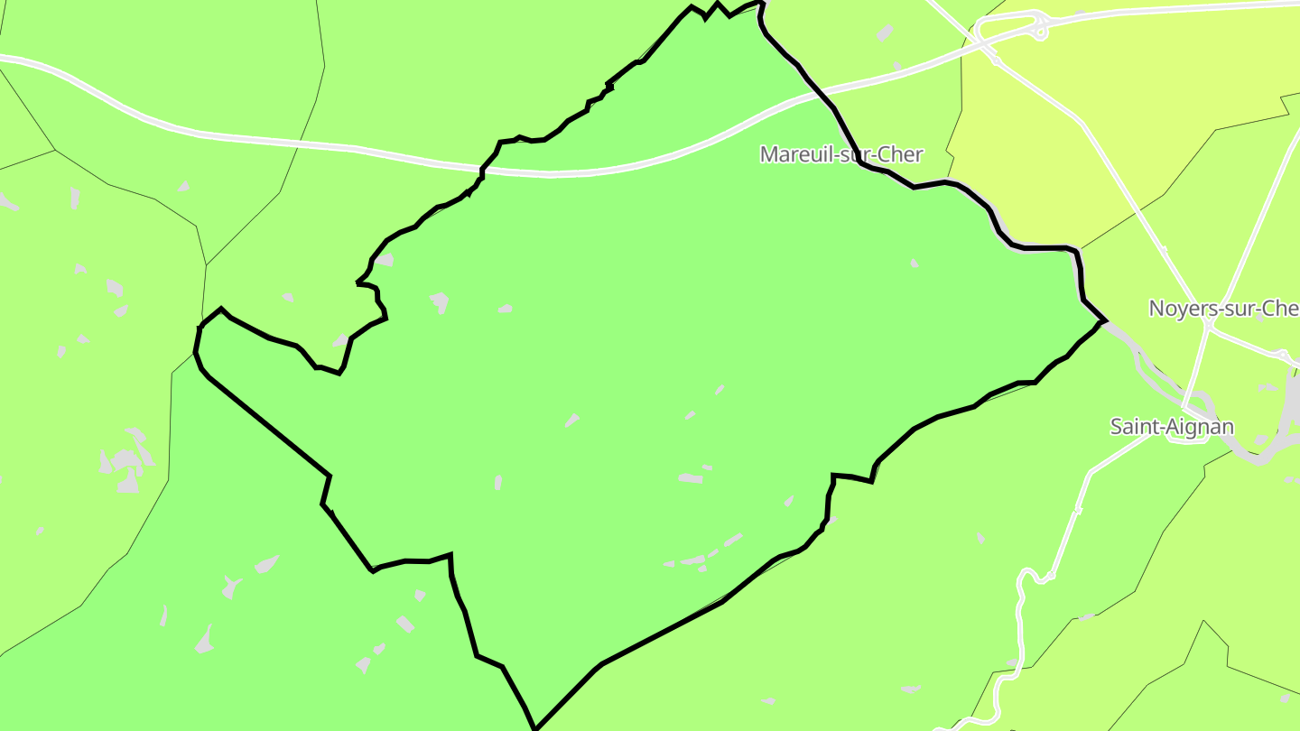 Carte des prix de l'immobilier Mareuil-sur-Cher