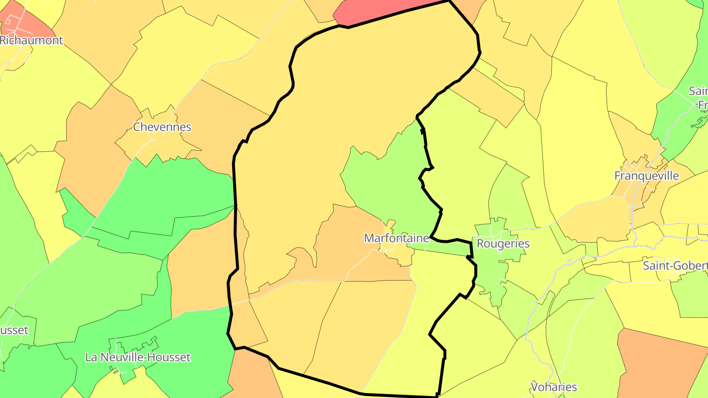 Carte des prix de l'immobilier Marfontaine