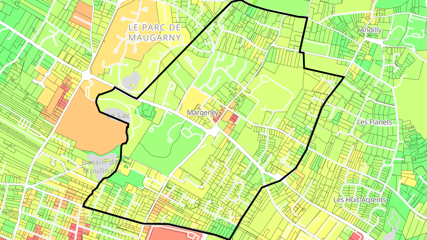 Carte des prix de l'immobilier Margency