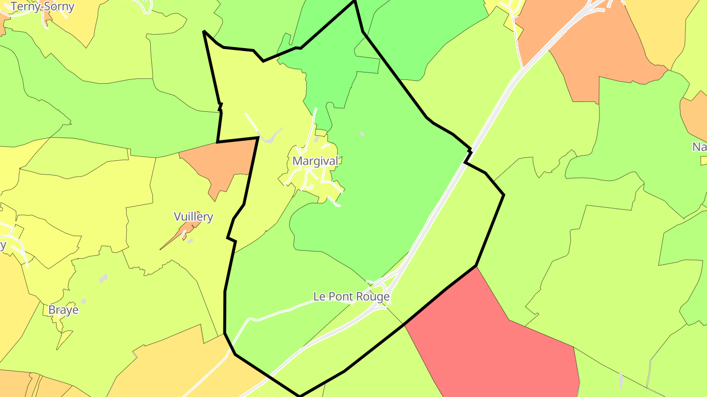 Carte des prix de l'immobilier Margival