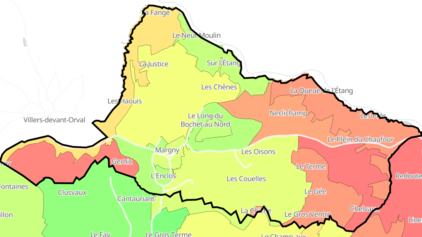 Carte des prix de l'immobilier Margny