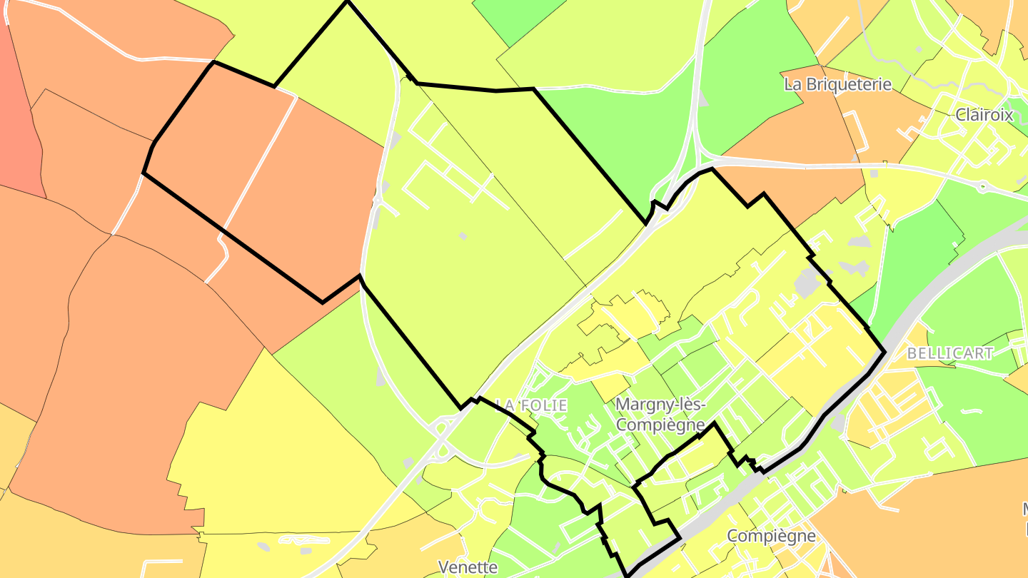 Carte des prix de l'immobilier Margny-lès-Compiègne