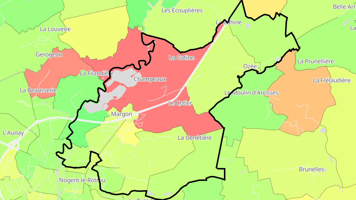 Carte des prix de l'immobilier Margon