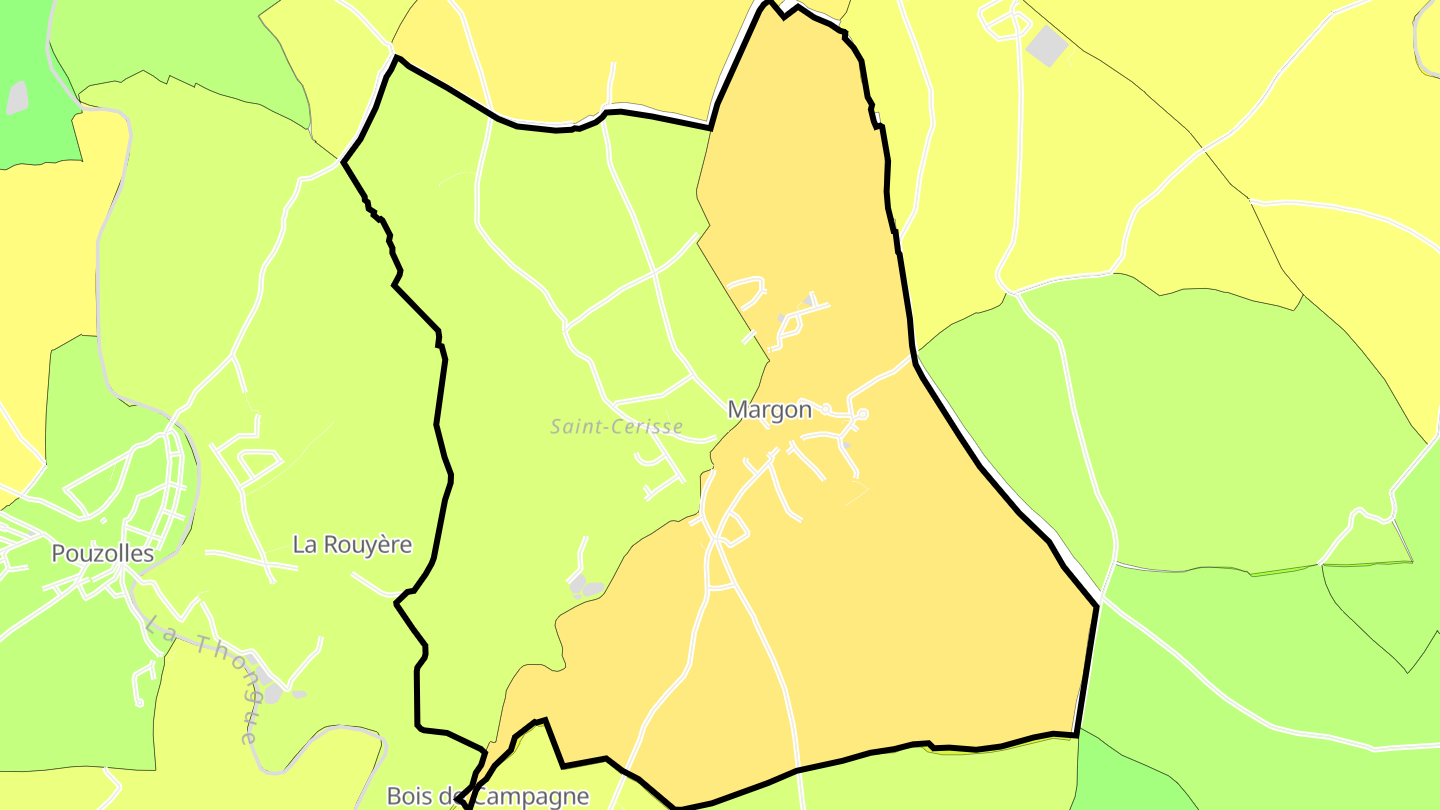 Carte des prix de l'immobilier Margon