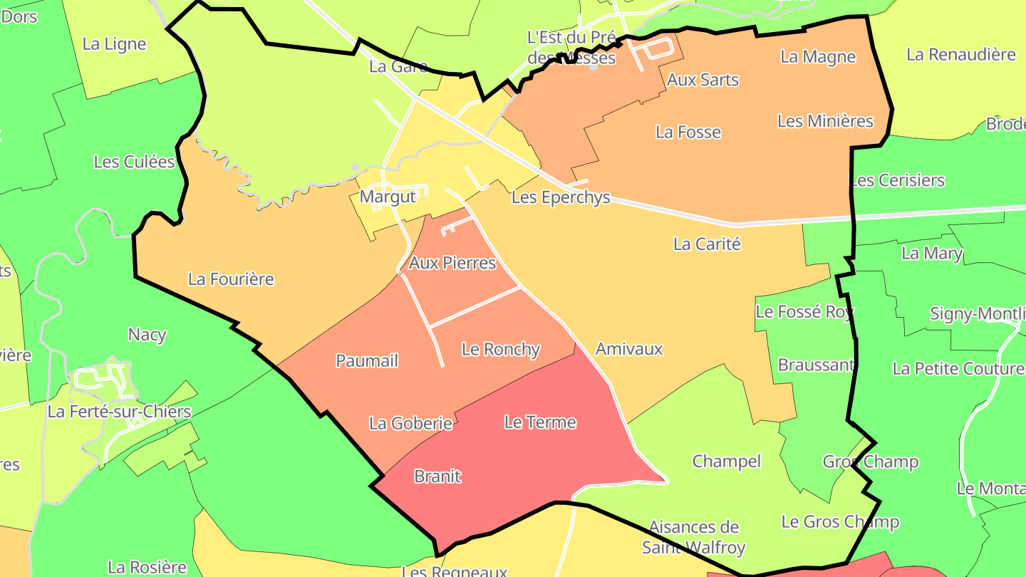 Carte des prix de l'immobilier Margut