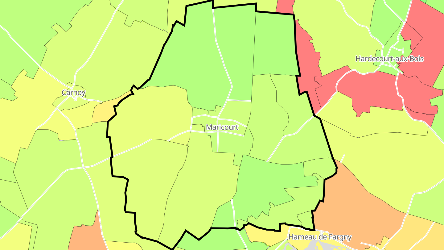 Carte des prix de l'immobilier Maricourt