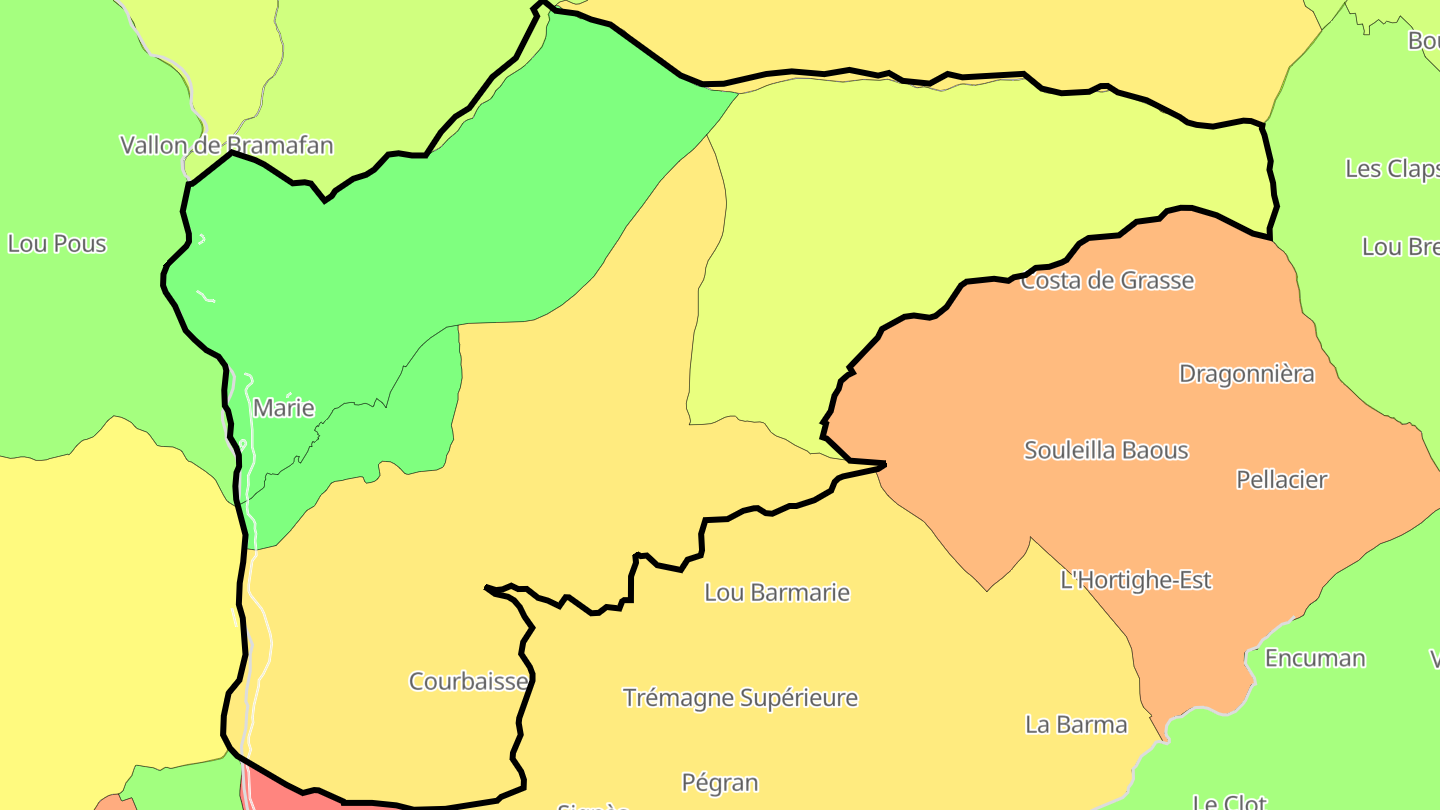 Carte des prix de l'immobilier Marie
