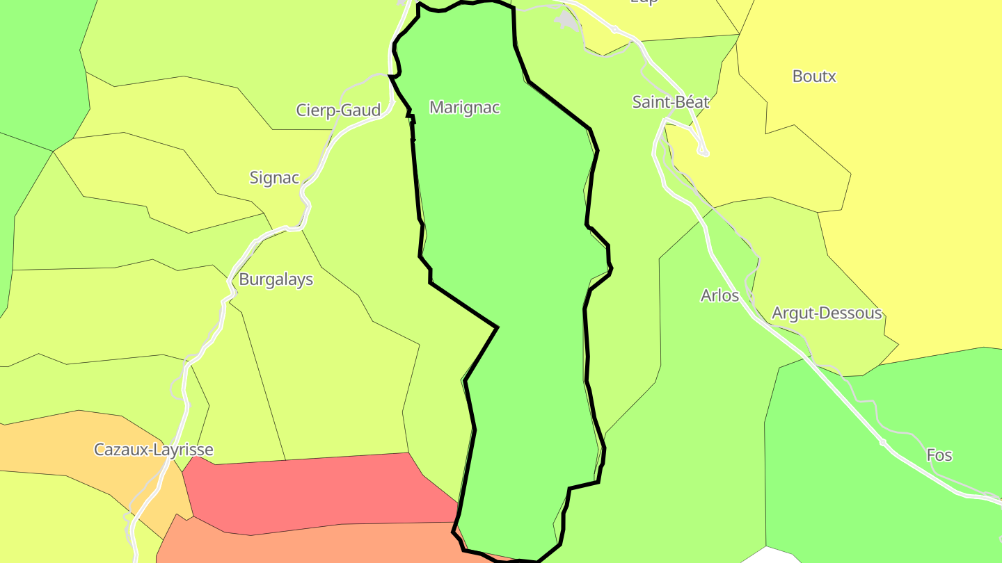 Carte des prix de l'immobilier Marignac