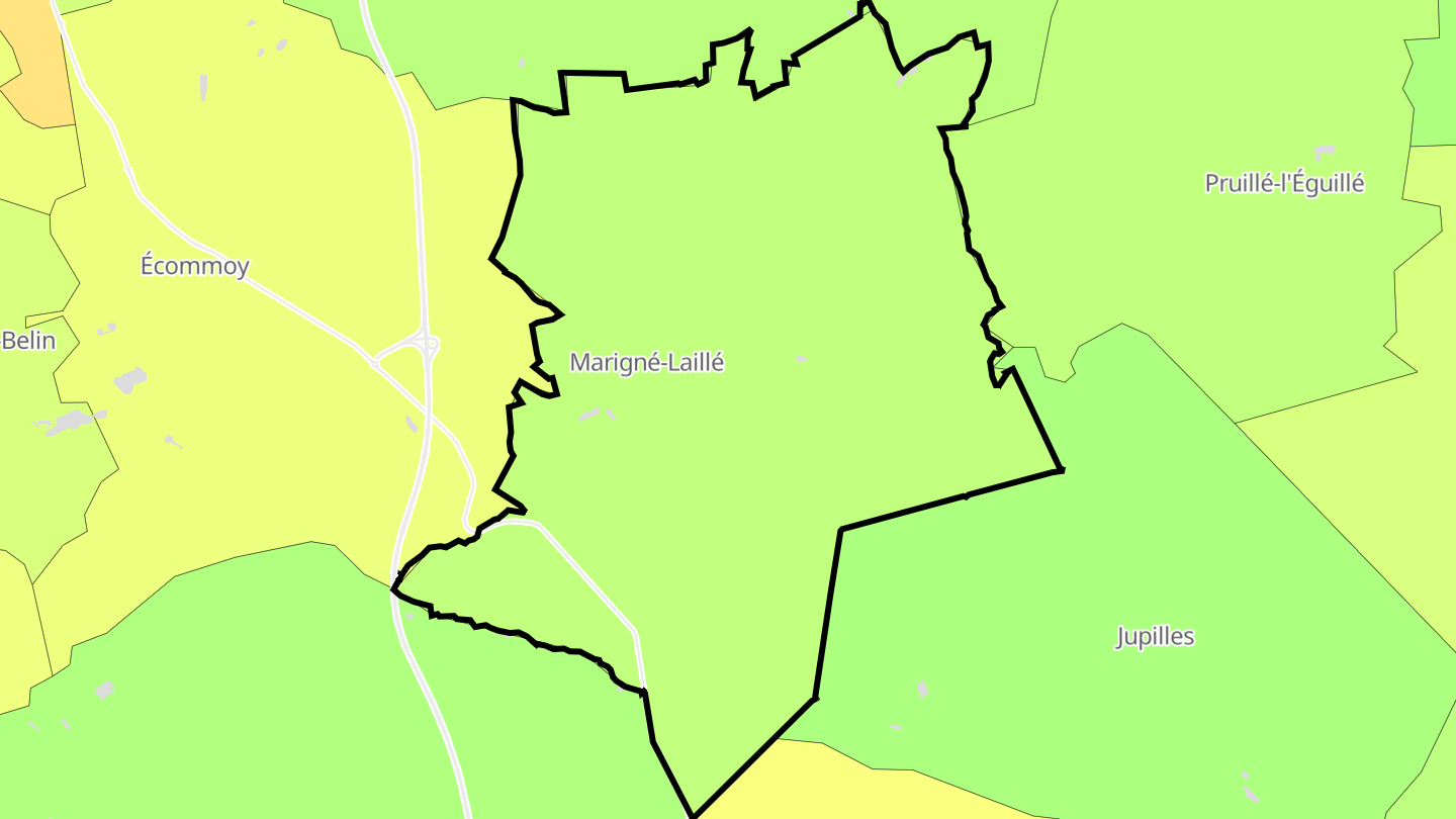 Carte des prix de l'immobilier Marigné-Laillé