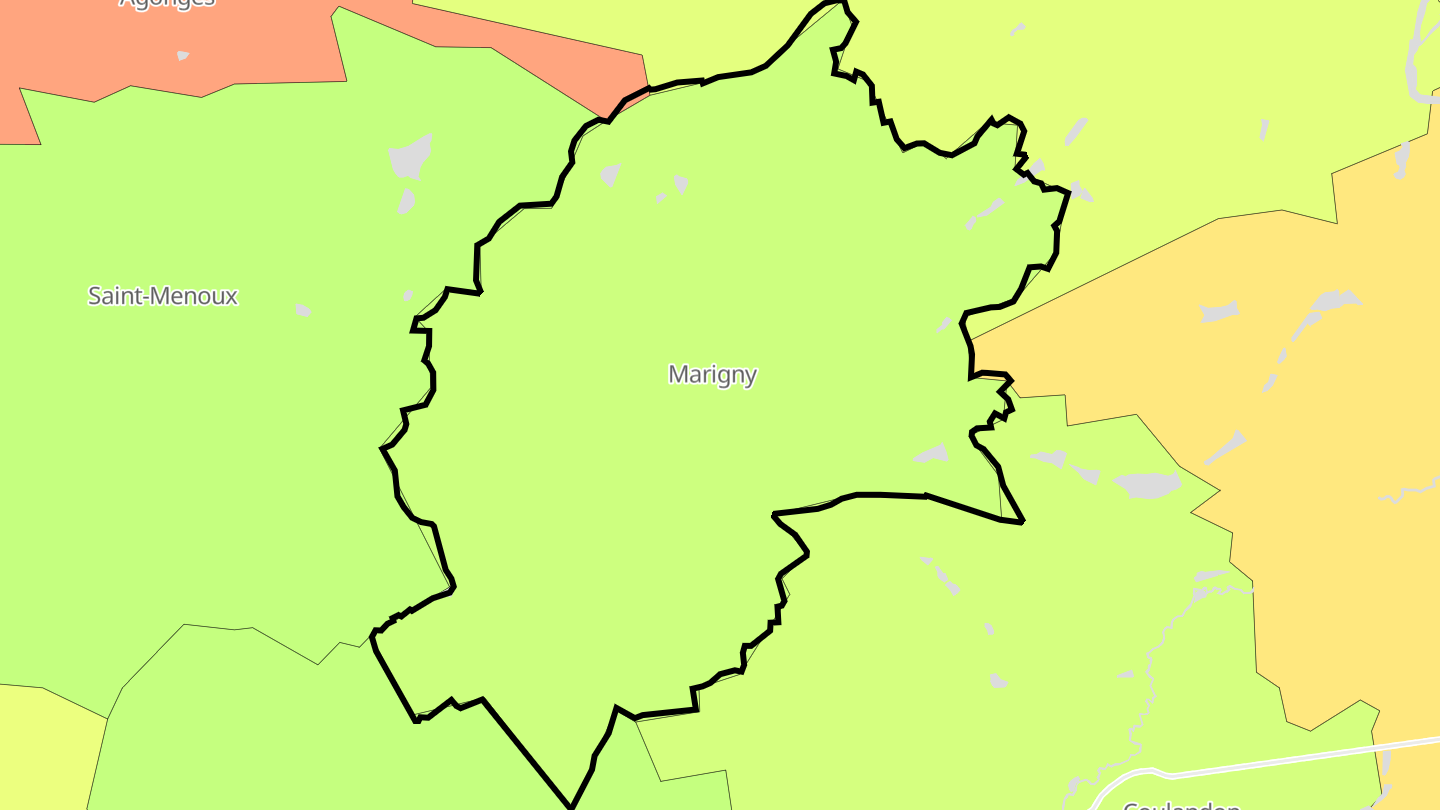 Carte des prix de l'immobilier Marigny