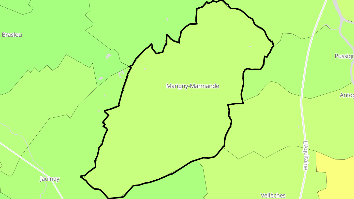 Carte des prix de l'immobilier Marigny-Marmande