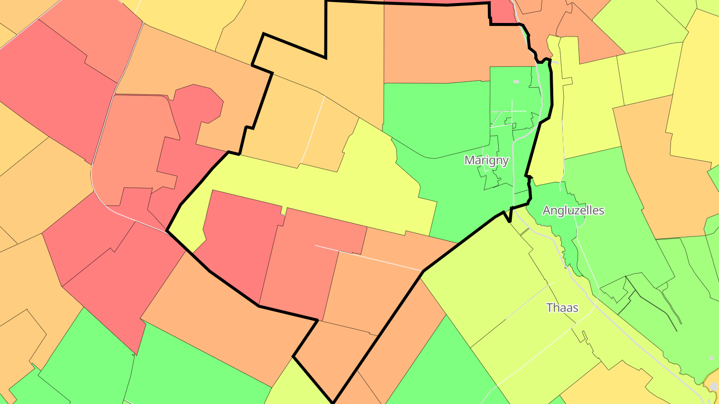 Carte des prix de l'immobilier Marigny