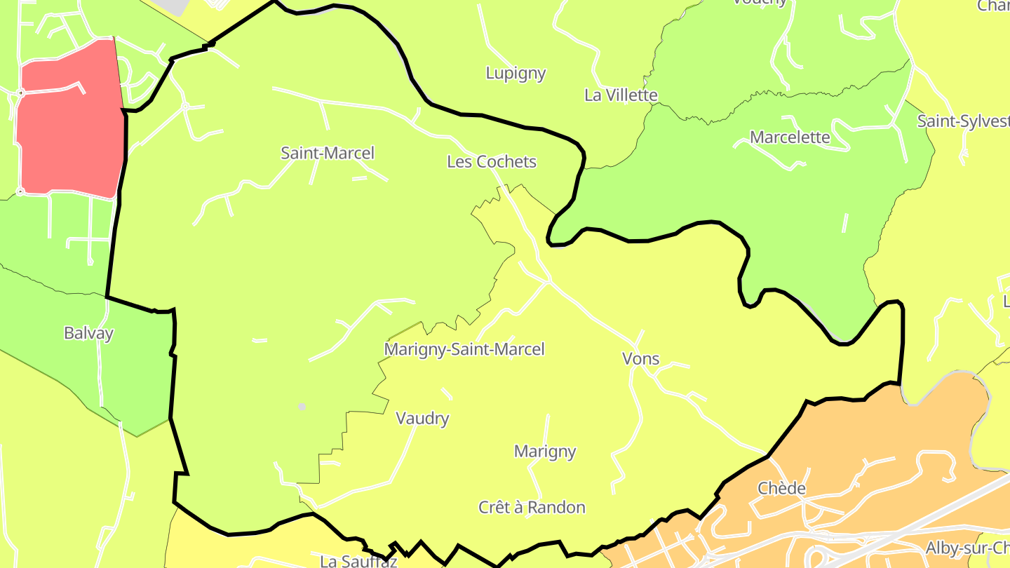 Carte des prix de l'immobilier Marigny-Saint-Marcel