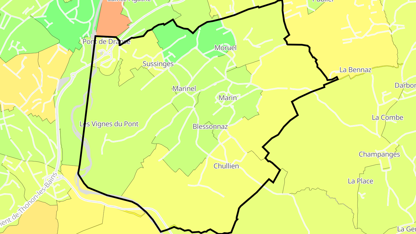 Carte des prix de l'immobilier Marin