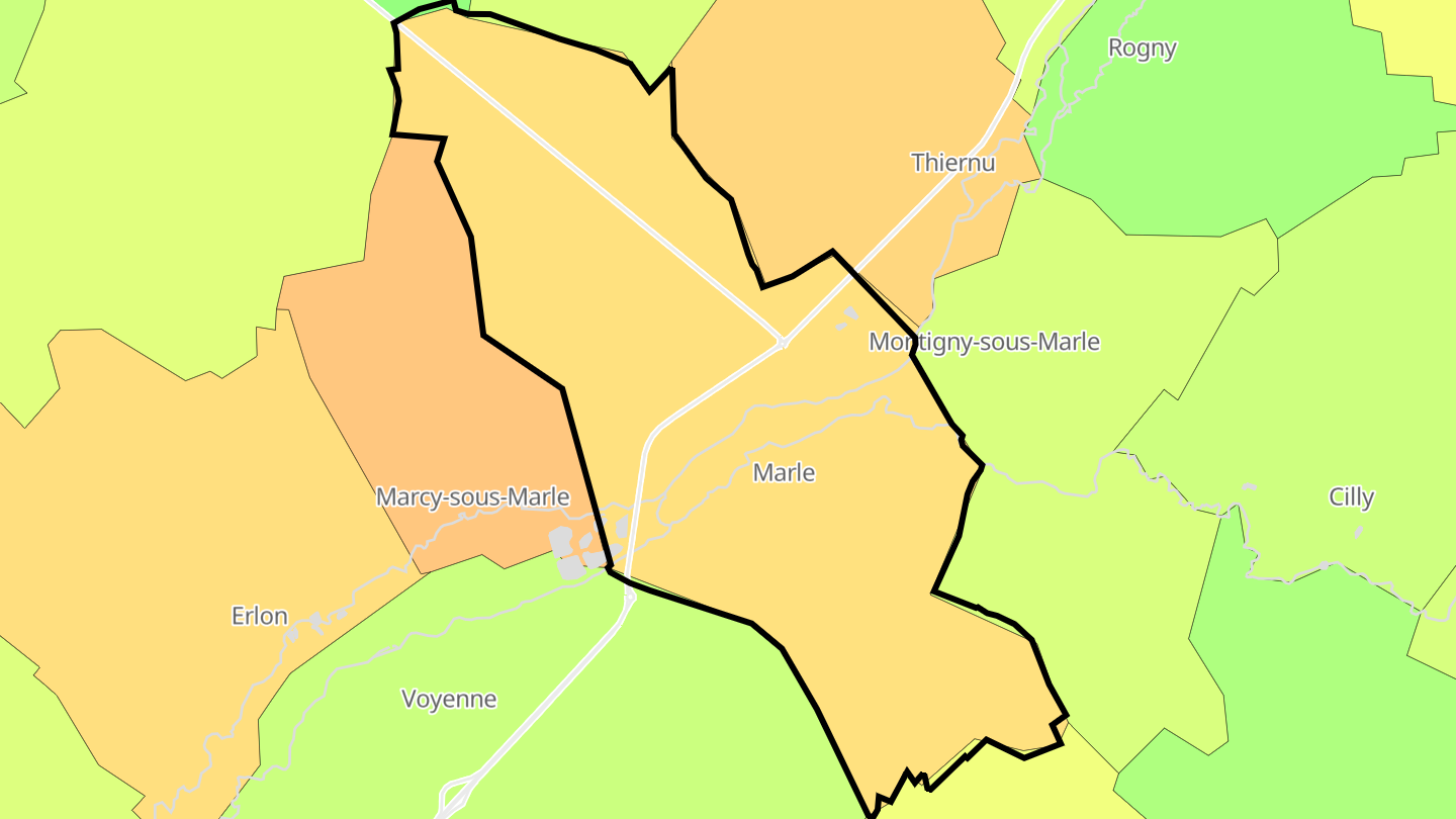 Carte des prix de l'immobilier Marle