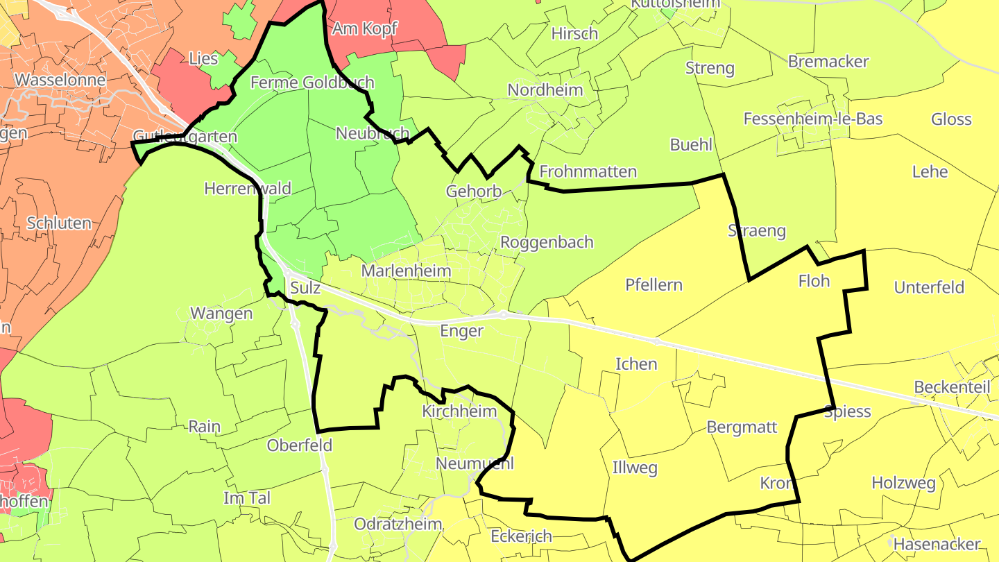 Carte des prix de l'immobilier Marlenheim