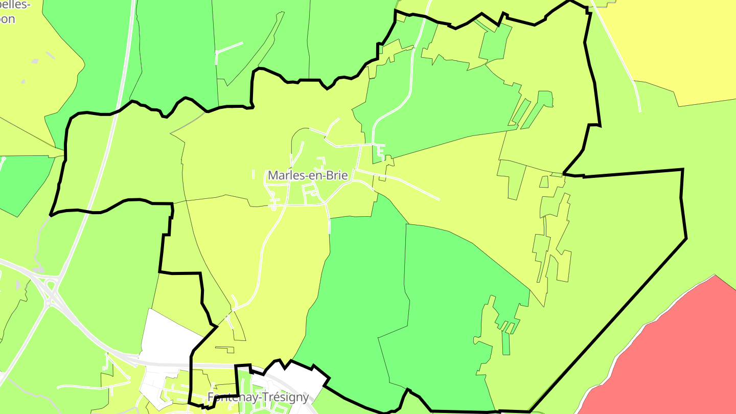 Carte des prix de l'immobilier Marles-en-Brie