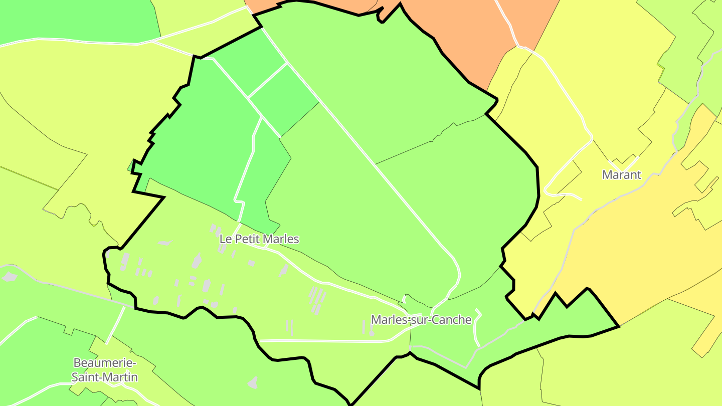 Carte des prix de l'immobilier Marles-sur-Canche