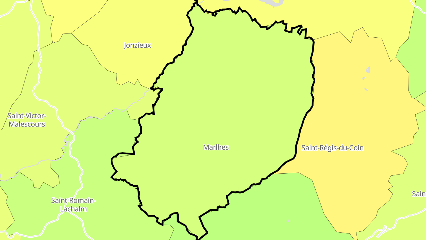 Carte des prix de l'immobilier Marlhes